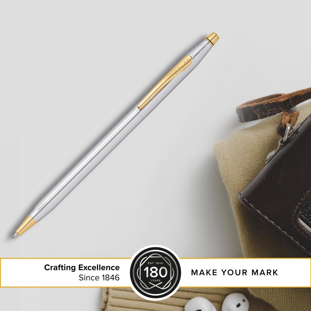 CROSS Classic Century Medalist Silver Ballpoint Pen Medium Premium Gift Box