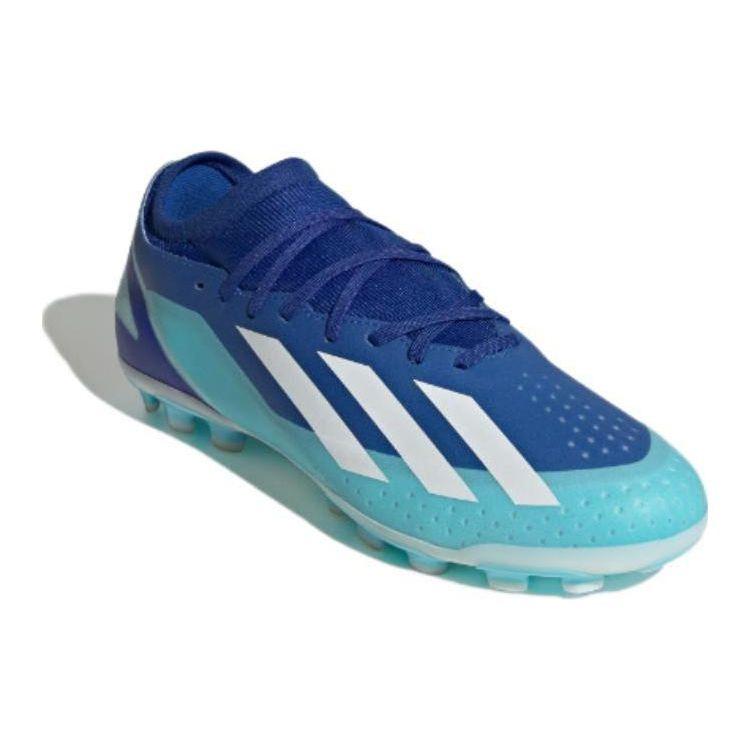 Adidas X Crazyfast.3 Round Toe Lace-Up AG (Rubber Short Stud) Lightweight Soccer Shoes Unisex Soccer Shoes Blue White IG7652