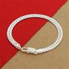 High Quality  Sterling  Bracelet 8 Inch 5MM Flat Snake Chain Bracelet For Men & Women Party Charm Jewelry Gift