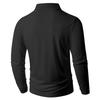 Men's Casual Loose Fit Long Sleeve Polo Shirt Button Collar Soft Fabric Comfortable Everyday Wear