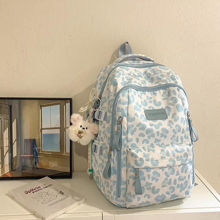 Nouveau Sac à Dos Harajuku Vent Vache Léopard Sac à Dos Collège Léger Campus Étudiants Sac à Dos.