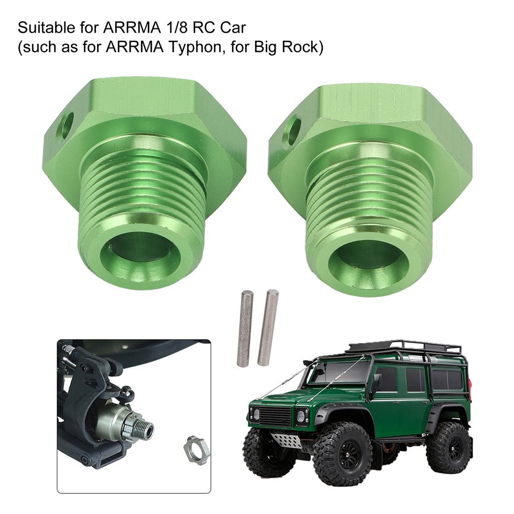 1Pair Aluminum Alloy 17mm Wheel Hex Hub Adapter with Pin for   1Celsius8 RC Car Upgrade Part