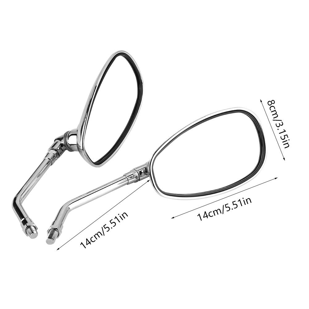2Pcs Motorcycle Motorbike Modified Rearview Mirror Chrome Rear View Side Mirrors