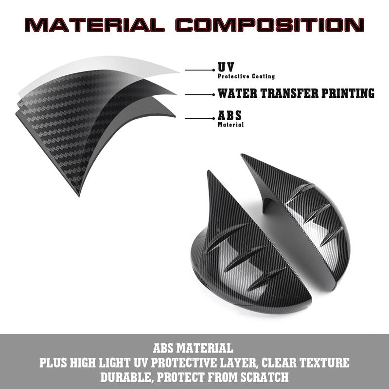 2pcs Carbon Fiber Pattern Rearview Side Mirror Cover Cap Cover Protector Molding Trims Decoration For Honda Civic 11th Gen 2022