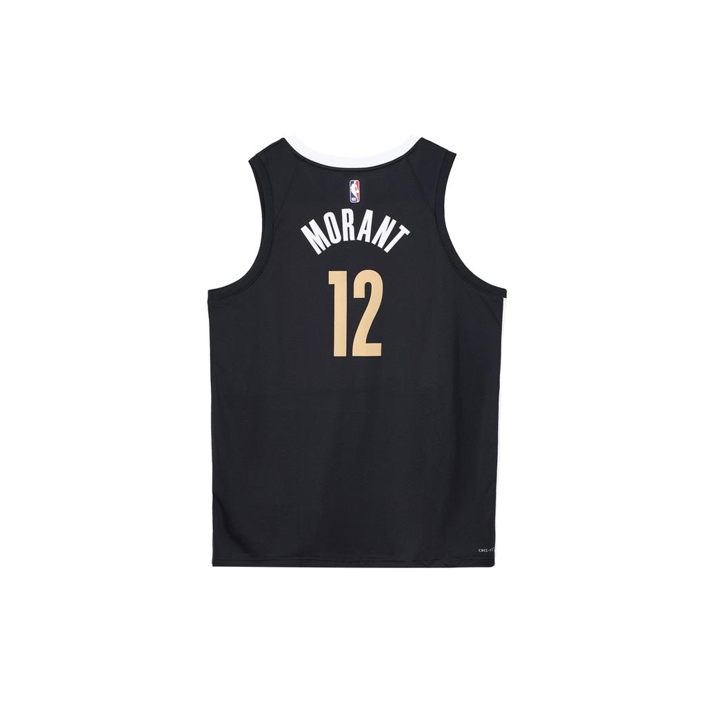 Nike Ja Morant Memphis Grizzlies No. 12 City Edition Fan Jersey 2023-24 Season Men Tops Black White DX8507-011