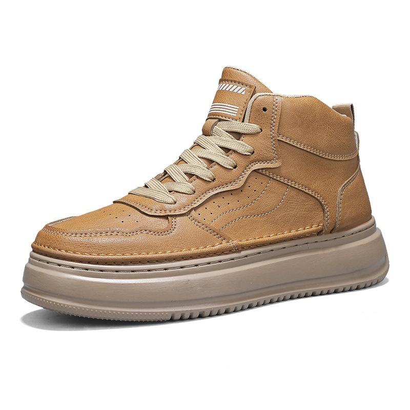 Neue Herren-High-Top-Schuhe mit dicken Sohlen, Lässige Sportschuhe mit weichen Gummi-Sohlenplatten