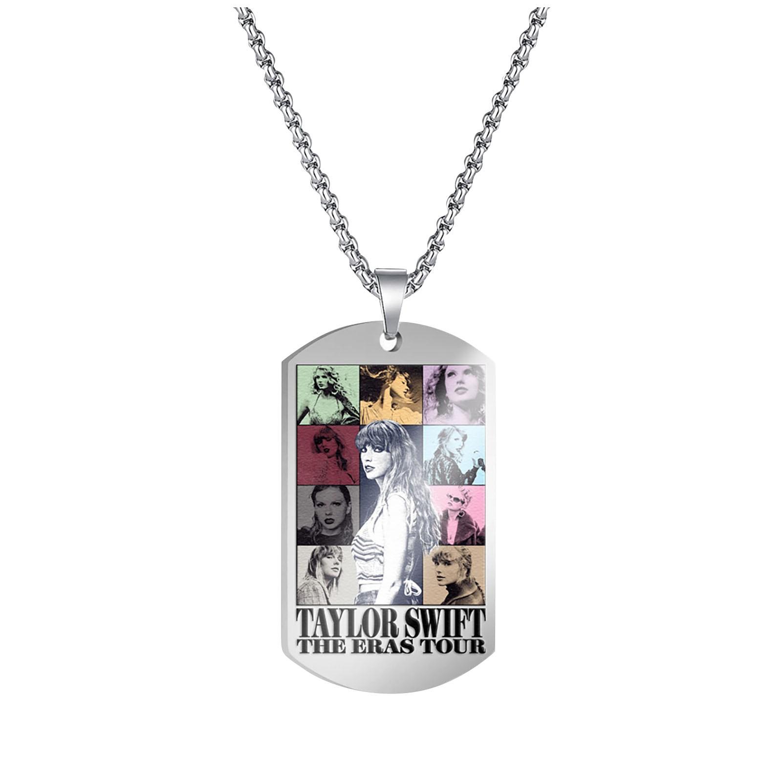 Stainless Steel Dog Tag Pendant Necklace with Artistic Graphic Design and Inspirational Quote for Music Lovers One Size