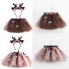 Kids Halloween Dressing up Costume Elk Dressing up Set Elk Ears Headband and Tutu Skirt for Kid Girl Halloween Party