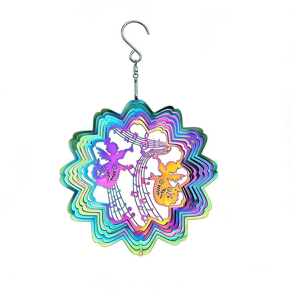Colorful Wind Chime Pendant Gradient Wind Spinner Catcher Butterfly Hanging Ornaments  Living Room