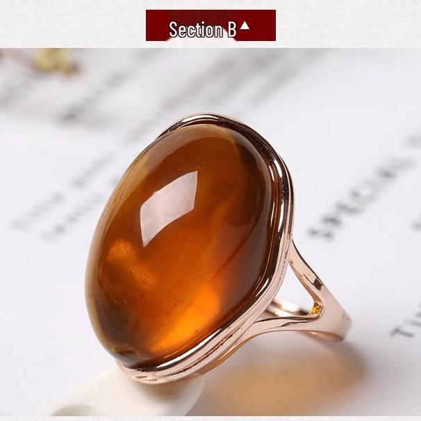 

Amber Beeswax Adjustable Ring - Unisex, Ethnic Style, Chicken Fat Yellow, Blood Amber, Blue Amber. Perfect Gift!