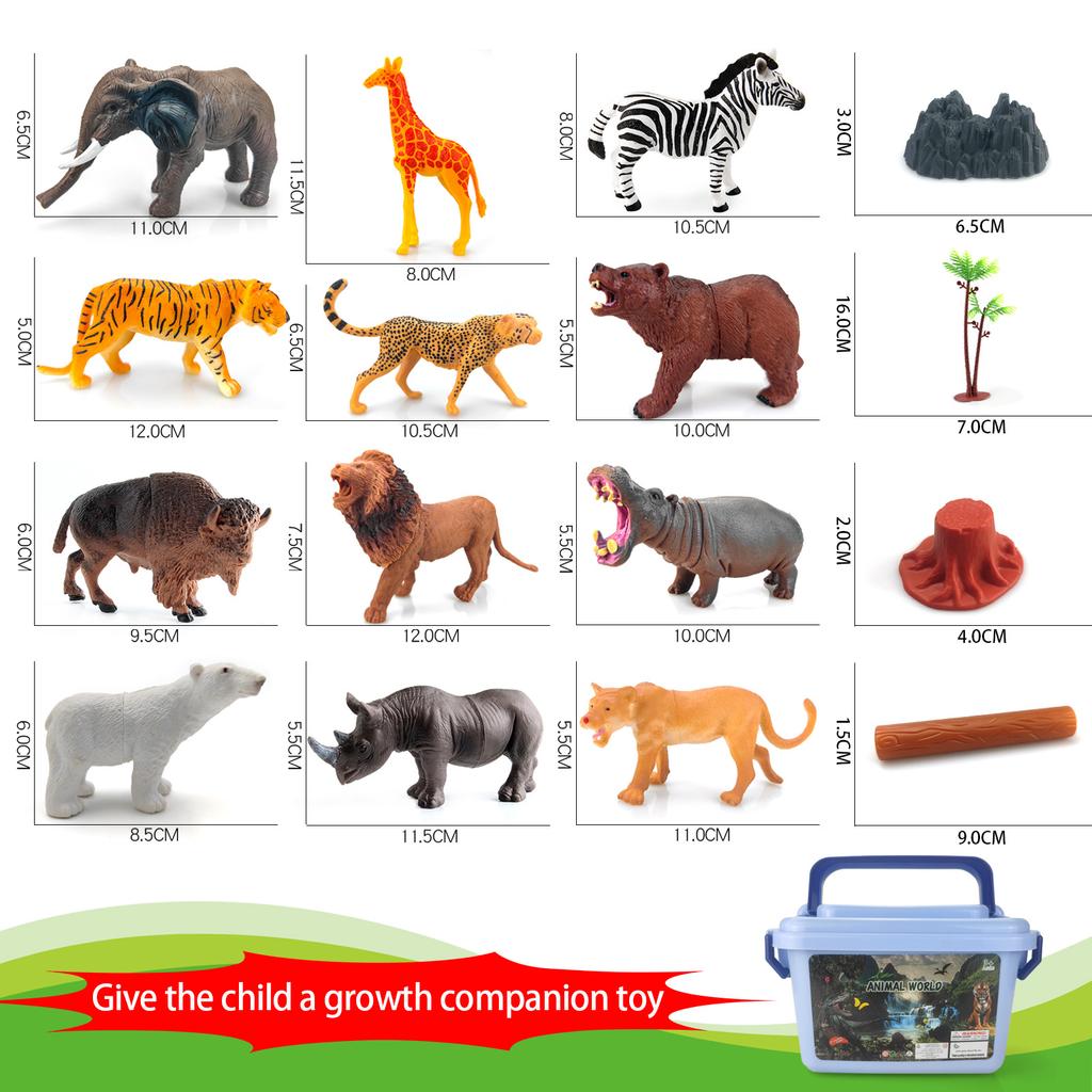 Zoo Animal Model Set, Tiger Lion Leopard Realistic Figure Boys Girls Birthday Gift