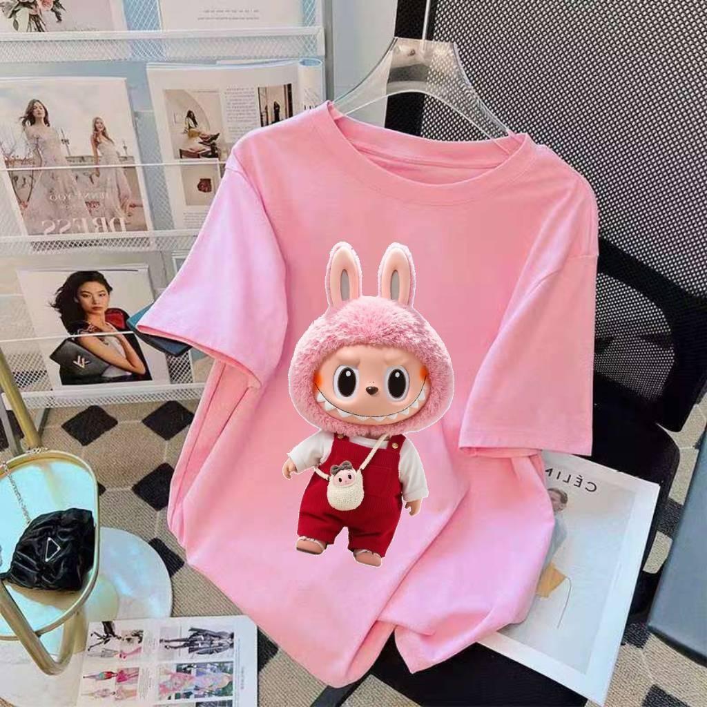 Labubu printed short-sleeved T-shirt men's and women's round neck top
