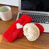 1 Pair Women Gloves Fingerless Red Heart Design Soft Fleece Lined Touchscreen Warm Mittens Valentine Day New Year Accessories