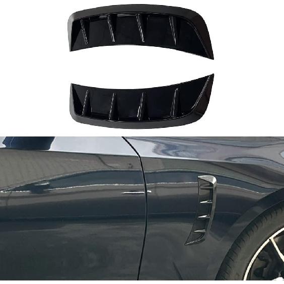 Universal Auto Fender Cover Trim, Car Wheel Arch Eyebrow Sticker Protector Covers, Wheel Arch Side Fender Air Outlet Cover Trim - Black