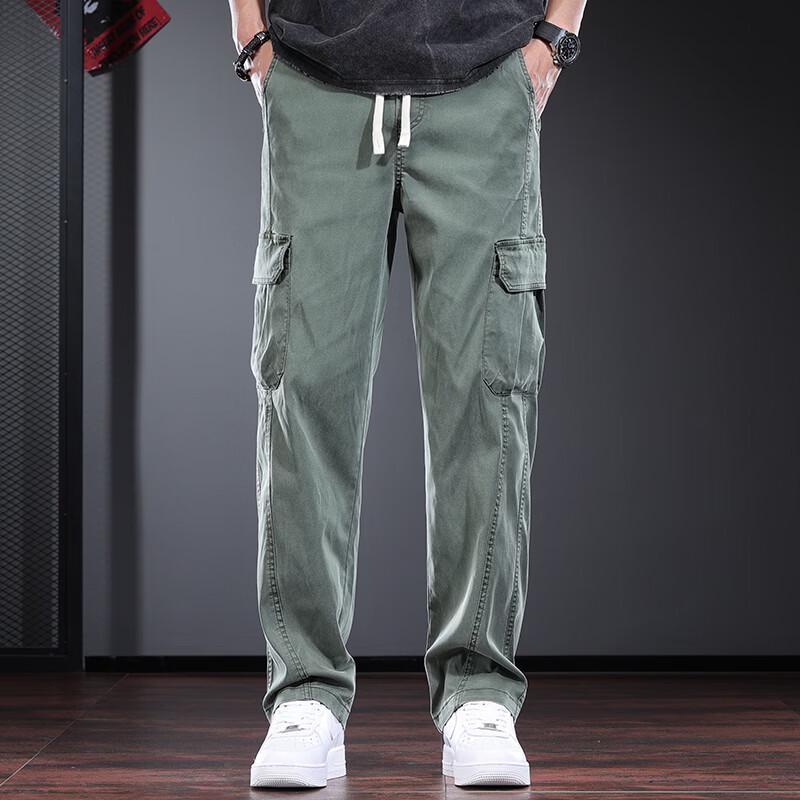 

Мужские прямые брюки-карго из лиоцелла Tencel от Jeleino S