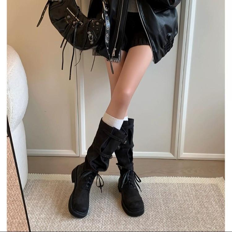 Thick-soled Boots for Women's Summer Thin 2025 New Retro Western Cowboy But Knee Knight Boots Long Boots for Women