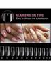 120Pcs Clear Full Cover Square Acrylic False Nails 12 Sizes French Nail Tips For Extension Salon DIY