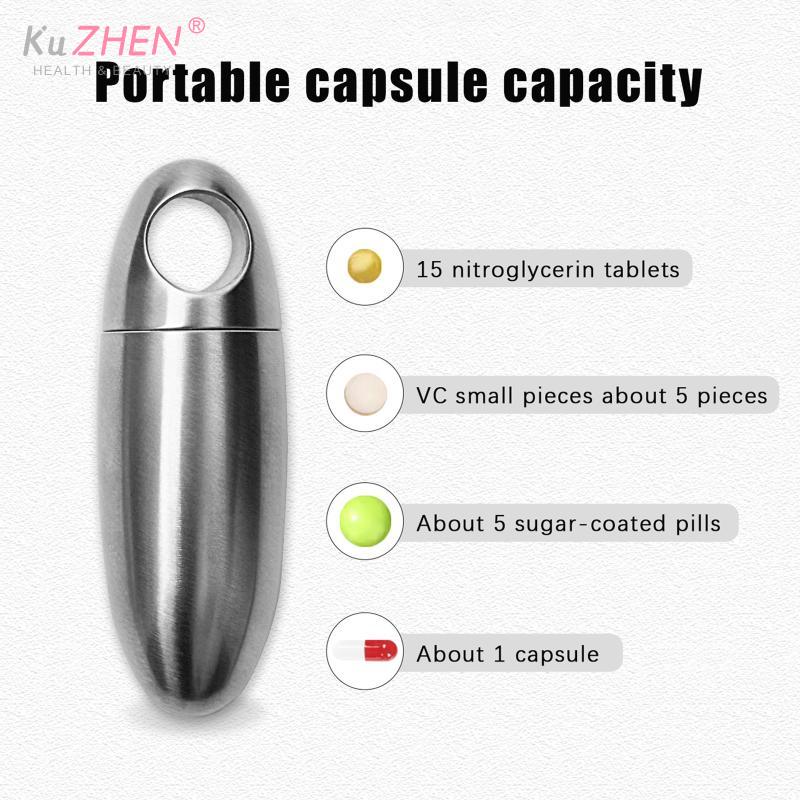 Pill Box Titanium Alloy Waterproof Bunker Portable Small Pill Box Sealed Waterproof Keyring Mini Carry-On First Aid Pill Bottle