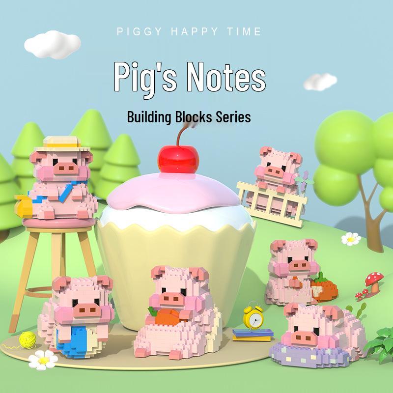 

Compatible with LEGO: Piggy Diary Cute Pet Educational Building Blocks Toy Gift
