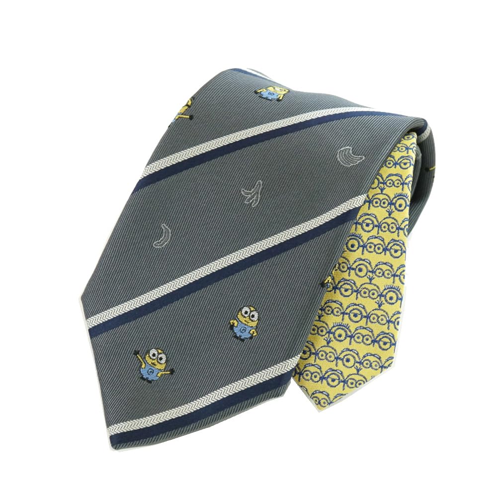 [Minions] Minions Necktie UND49156 Gray Minions Party Brand Necktie Character Gift