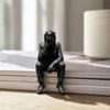 3D Printed Thinker Figurine, Small Upset Clown Shelf Sitter for Living Room Bookshelf Office Desktop Decor