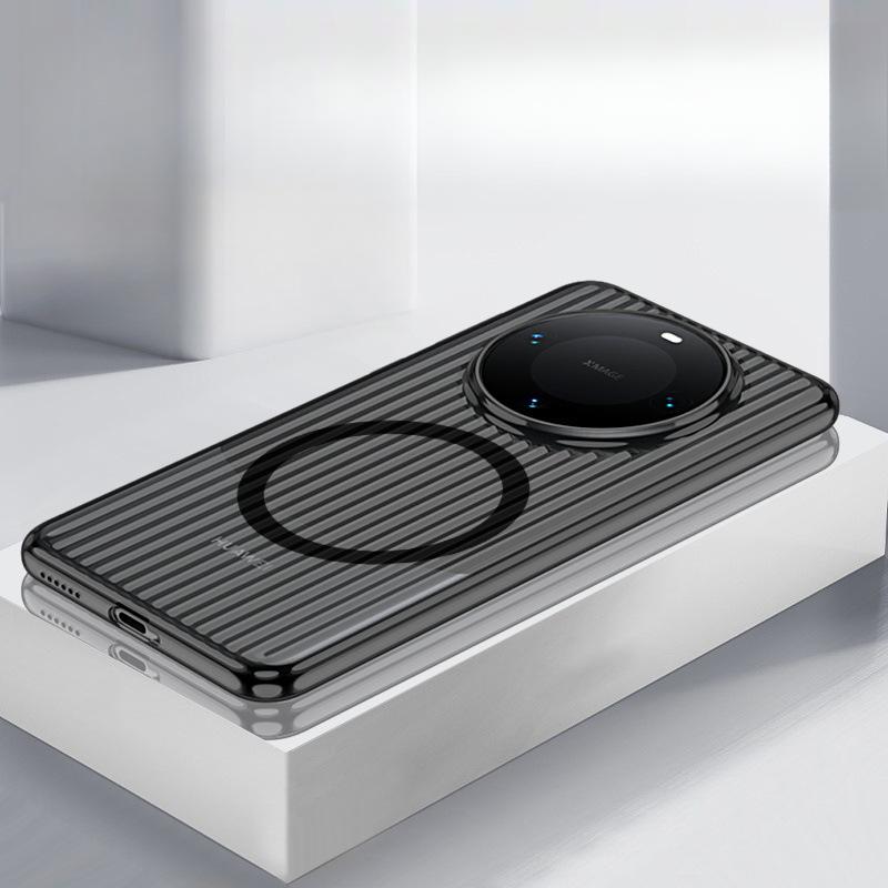 

Suitable for Huawei Mate70 Mobile Phone Case Corrugated Grating Magnetic Matte Transparent Honor MAGIC6 Hard PC Case 50 Honor 300PRO/Honor 300Ultra