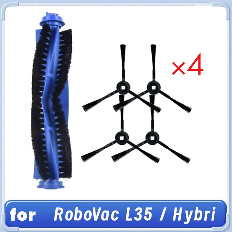 Für Robovac L35/L35 Hybrid Saugroboter Reinigungsersatzteile 4 Stück Seitenbürste + 1 Stück Hauptbürste