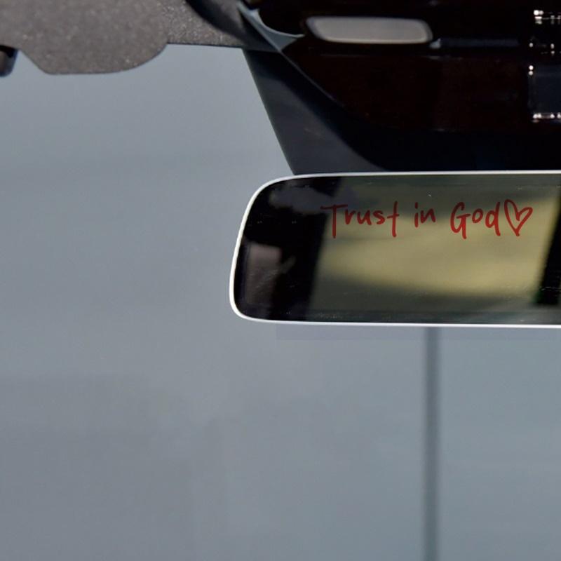 Pasitikėk Dievu Širdis Automobilio Galinio Vaizdo Veidrodžio Lipdukas Dekalas Tikėjimas Biblijos Eilutė Krikščionių Bažnyčia Auto Transporto Priemonės Buferio Dekoracija