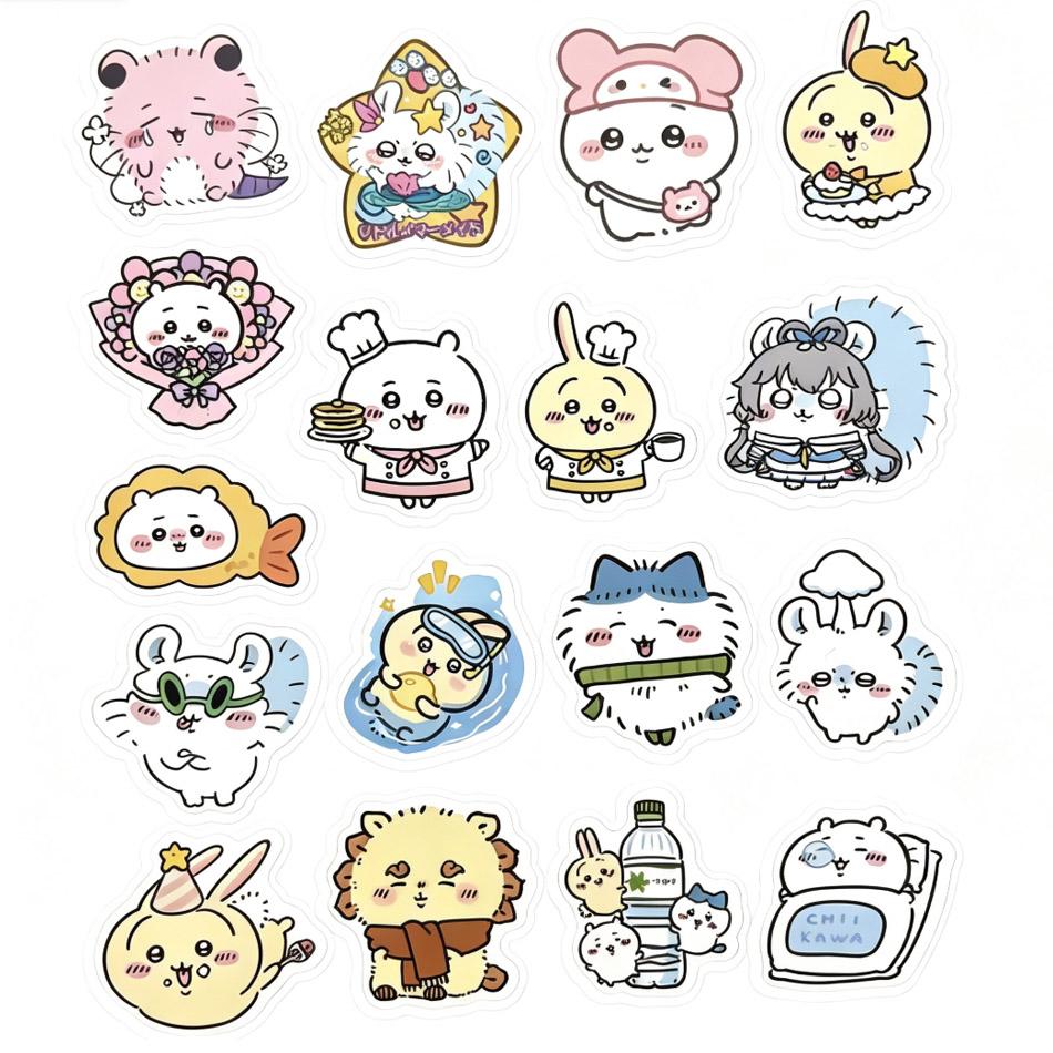 Top Selling 100pcs Kawaii Jiikawa Cartoon Stickers Decorative Desk Laptop Scrapbook LuggageCute Graffiti Sticker for Kids Gift