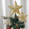 1Pcs Christmas Decoration Xmas Tree Topper Glitter Gold Star Pendant for Home Decor 2026 New Year Party Gift Navidad Accessories