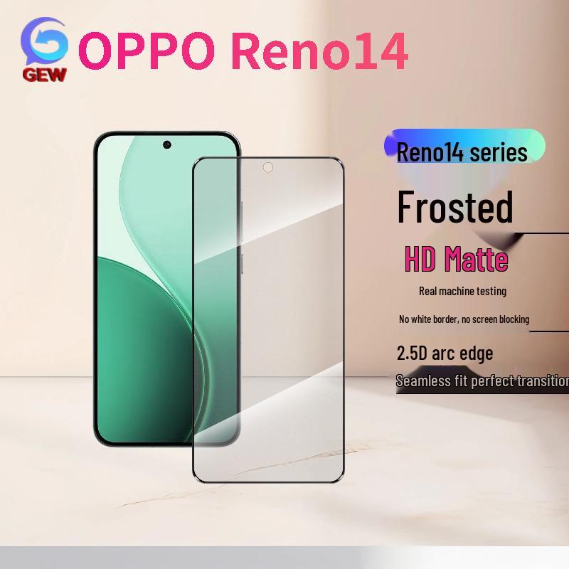 Protecteur d'écran en verre trempé HD mat anti-regard pour OPPO Reno14F/14Pro