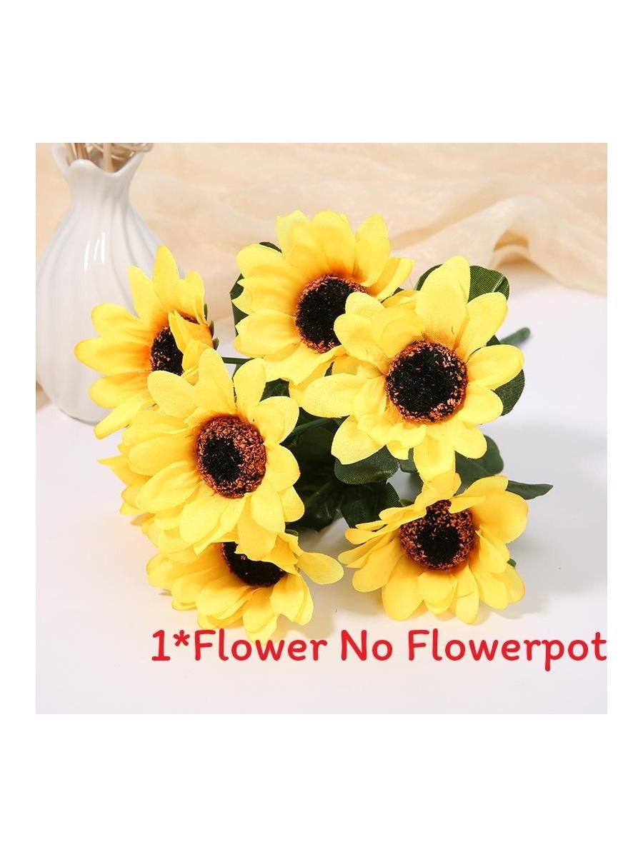 

Подсолнух Искусственный Цветок Букет Украшение Для Свадебного Декора И Домашней Выставки Seven Head