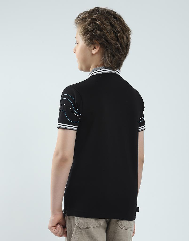 MONTE CARLO Jungen Regular Fit Bedrucktes Polo Kurzarm T-Shirt