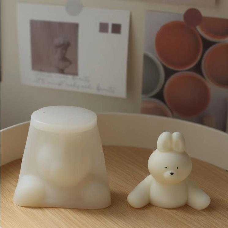 Cute Bear with Swimming Ring Silicone Mold DIY Creative Candle Mold for Candle Making Summer Party Supply Home Decor