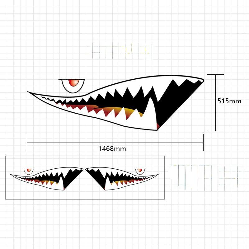 

Персонализированные наклейки на автомобиль в виде рта акулы Наклейки на тело акулы Наклейки на боковые двери для блокировки царапин Креативные наклейки для украшения автомобиля 2 pcs