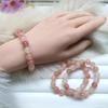 Golden Silk Jade Peach Blossom Bracelet - Simple Style Cherry Blossom Pink Beaded Accessory for Live Broadcast