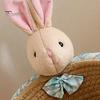 Gentle Color Storage Basket Desktop Basket, Cartoon Plush Bear And Rabbit Rope Decorative Plaid Bow Organizer Shape, Woven for Small Items Jewelry