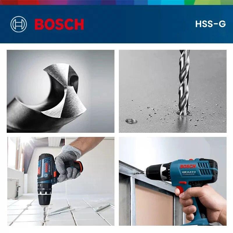 Bosch HSS-G Metal Drill Bits Twist Drill Bit Kit High Speed Steel HSS-G Kit Match With Bosch GSR/GBM/GSB Series Power Tools