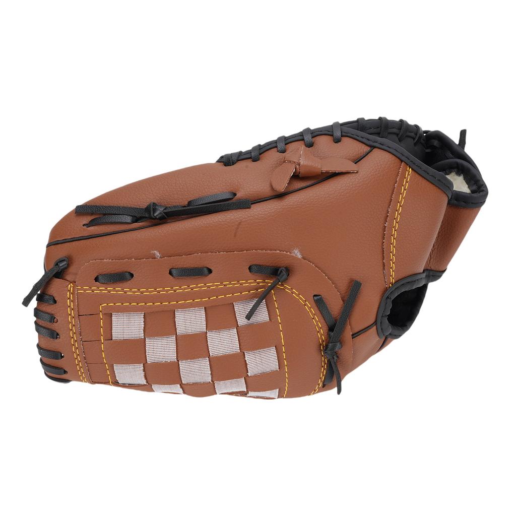 Sport Baseballhandschuh für Erwachsene Jugendliche Leder Atmungsaktiv Baseball Softballhandschuh für Training Braun 24.1cm 9.5in