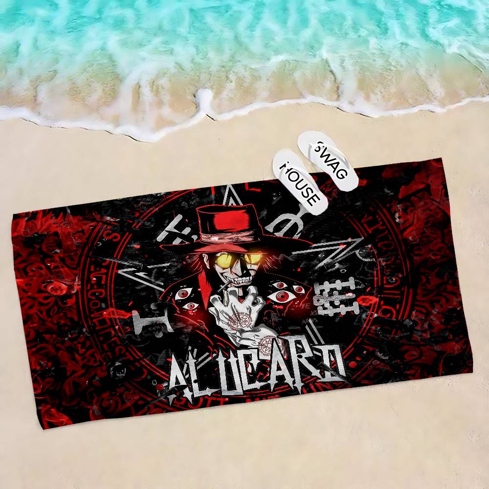 H-HellsingS Anime Microfiber Beach Towel Absorbent Quick dry Soft Yoga Swimming Resort Mountain Climbing Towel