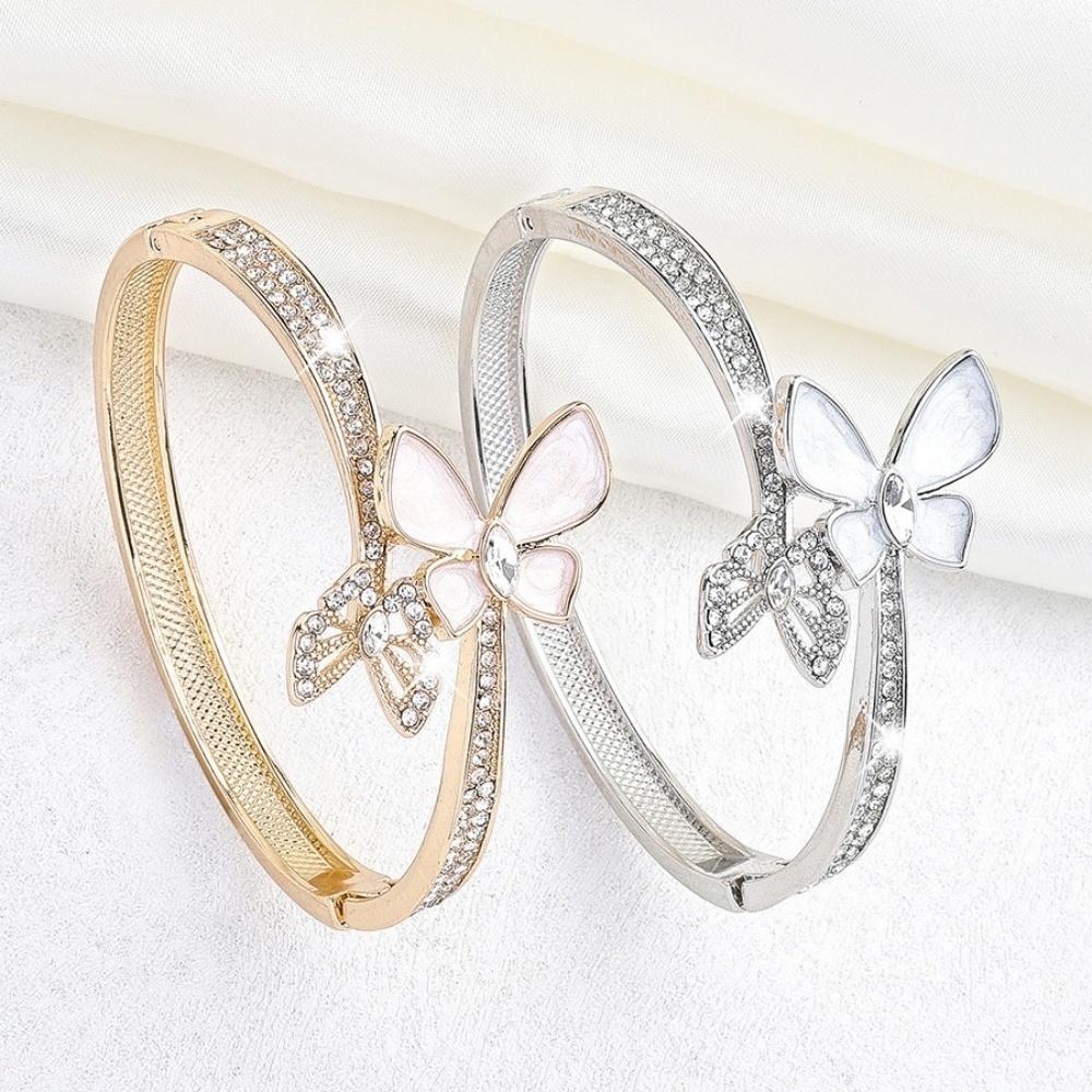 Butterfly Jewelry Set Romantic Bracelet Ring flower Necklace Earring Set Women Wedding Dinner Dress Accessories
