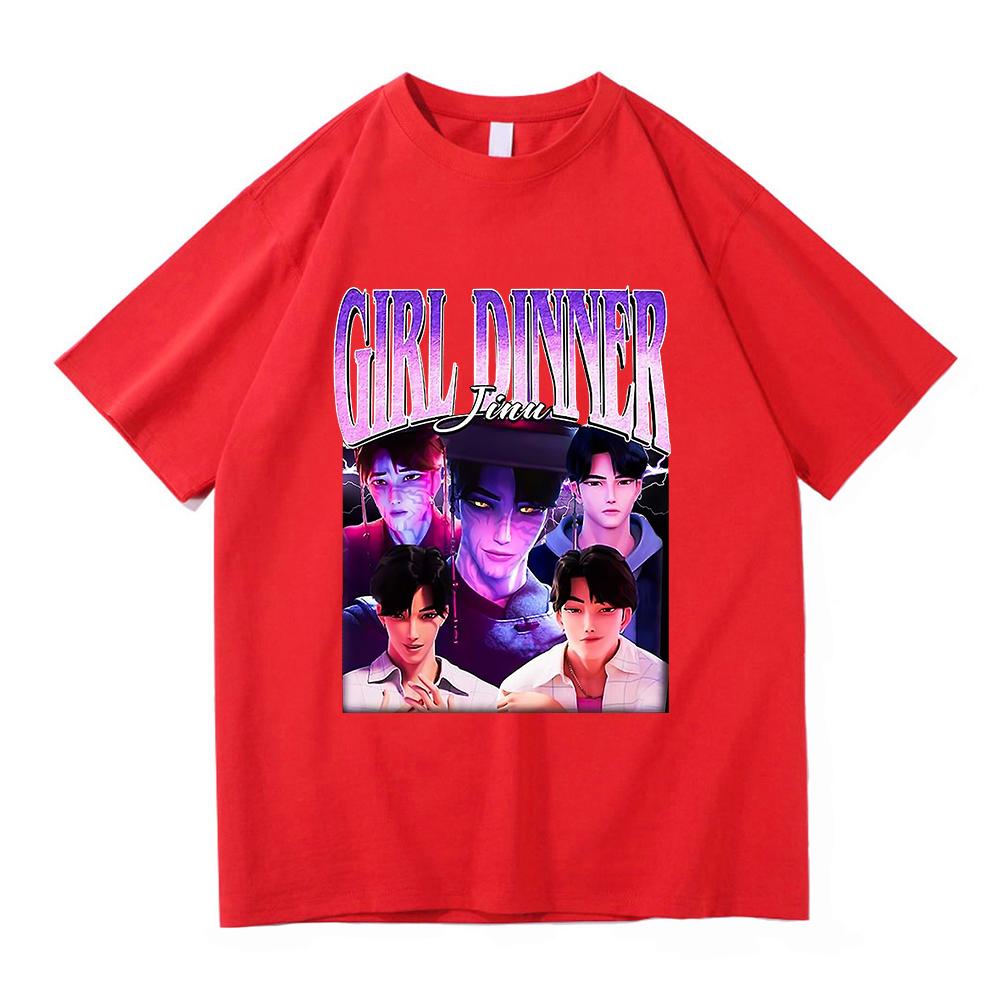 Girl Dinner Abby Jinu T Shirt 2025 Anime Demon Hunters Saja Boys Men/women Clothing Vintage Harajuku High Quality Cotton Tshirts