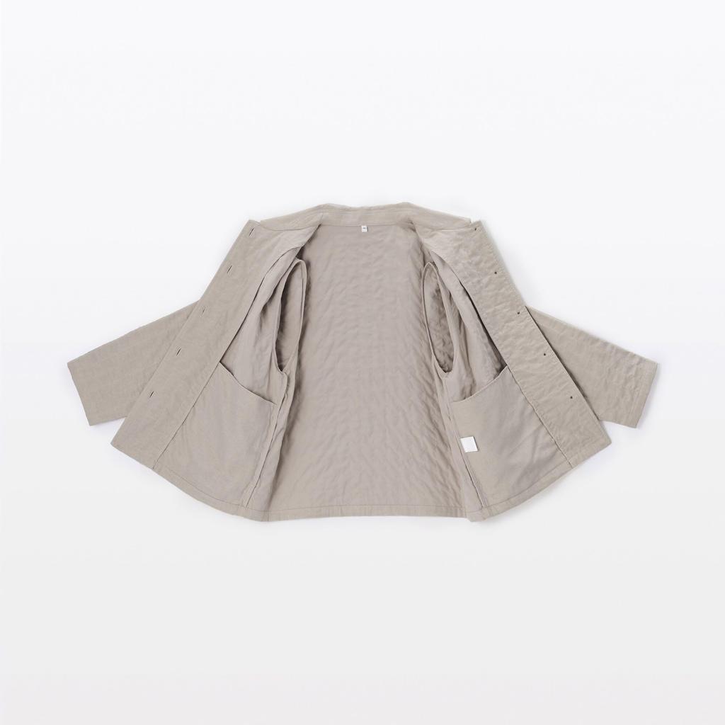 MUJI Kapok Blend Double Gauze Quilted Light Size M Women's Jacket, Beige, (BD103A5S)