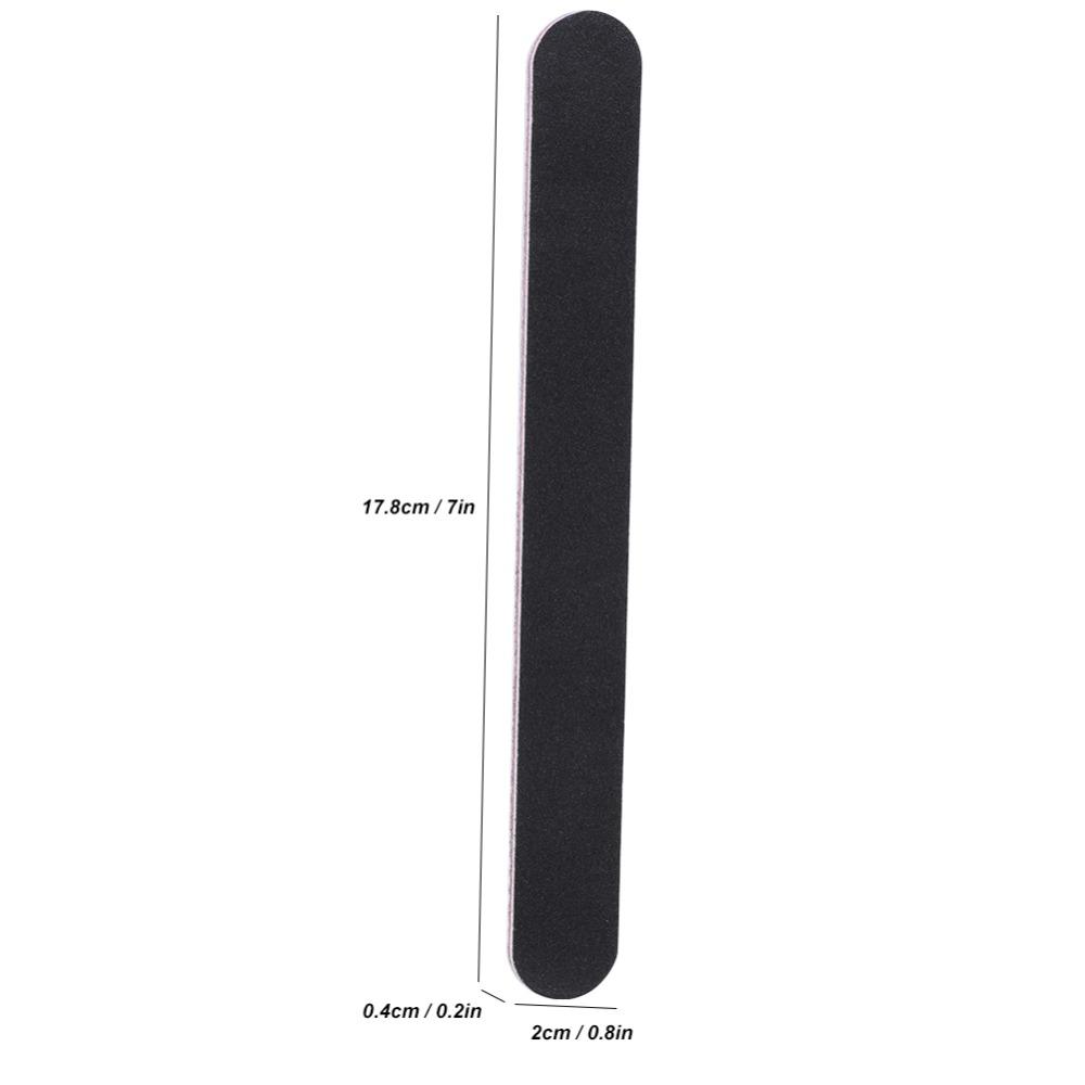 5Pcs Black Round Head Double Sided Nail File  DIY Nail Art Pretreatment Grinding