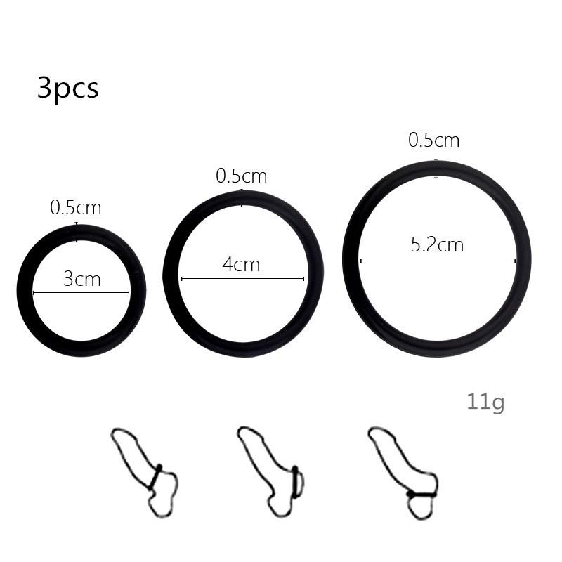 WAKEWAY 3/4PCS Penis Ring Penis Ring Condom Penis Trainer Delayed Ejaculation High Elasticity Durable Toy for