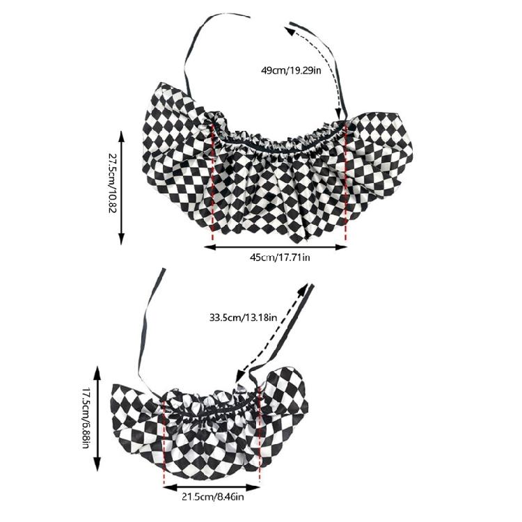 Clown Roleplay Cosplay Costume Outfit Halloween Clown Dressing Up Set Clown Collar Clow Gloves Hand Sleeves