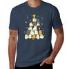 Xmas Funny Crazy Cat Lover Meowy Catmas Cat Christmas Tree Tshirt Christmas Casual Short Sleeve Top