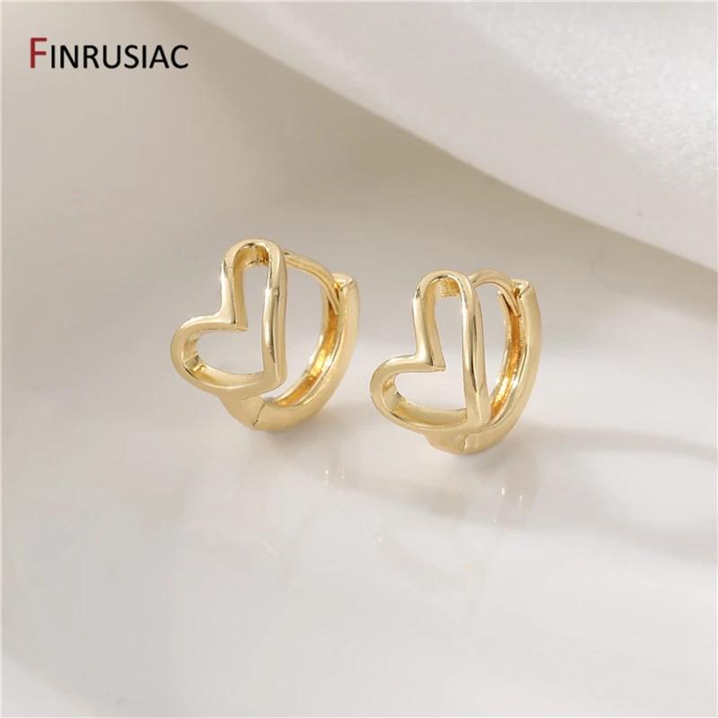 New Simple Gold Plated Brass Hoop Earrings For Women Trendy Round Circle Huggie Earring Party Jewelry Gift
