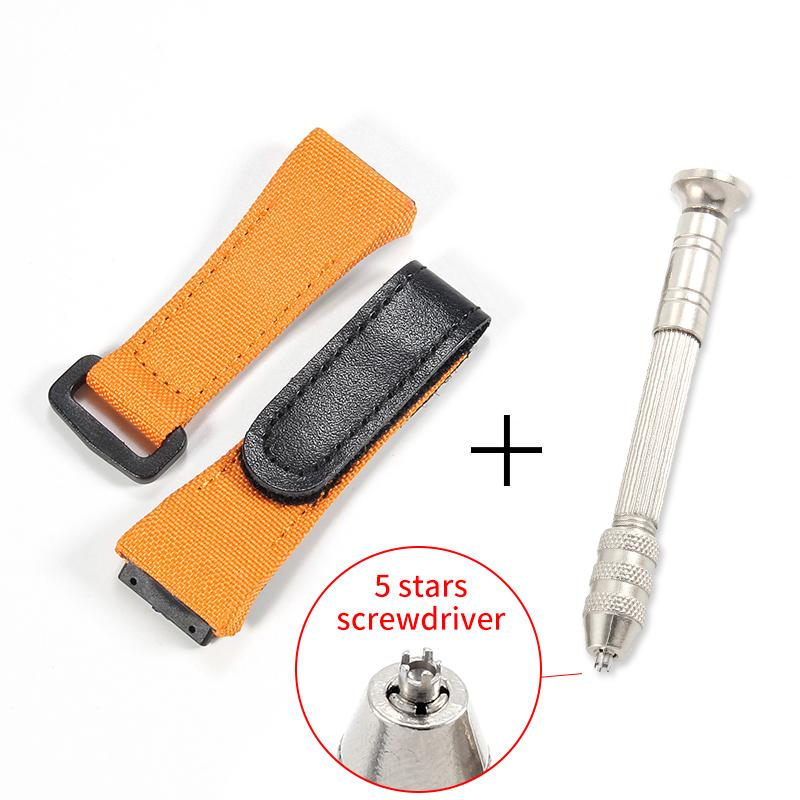 For Richard Mille Nylon Canvas 25mm 4 Stars Screwdriver Anti-Allergy Watchbands RM50 53 Series Replace Convenient Watch Strap
