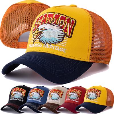 Unisex Mode Örnhuvud Mesh Truckerkeps Andningsbar Sommar Basebollkeps Man Kvinna Streetwear Snapback Keps